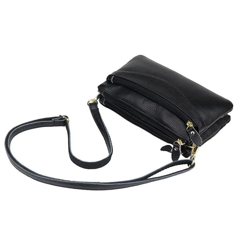 Borsa a tracolla da donna in vera pelle Piccole borse a spalla Borsa a pochette da polso casual Borse a messenger di grande capacità per donna