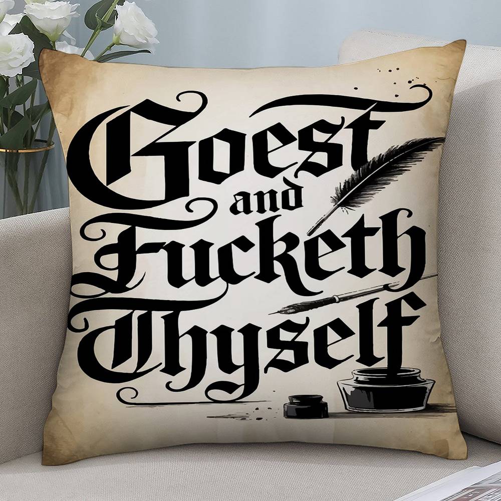 Luxury Shakespeare Design Pillow Case Short Plush Double-sided Print Square Throw Pillow Covers Sofa Home Cushion Decor