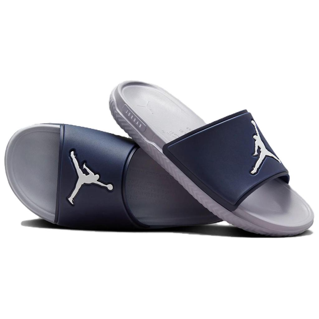 New JORDAN Jumpman Slide Midnight Navy Cement Grey White FQ1598-401