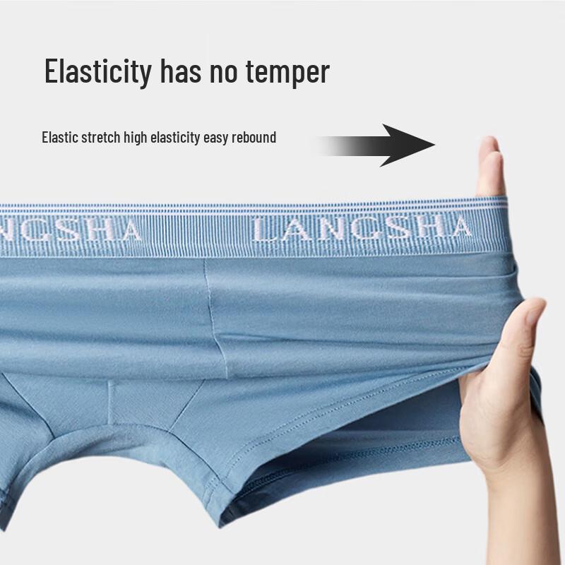 Langsha Men's Pure Cotton Antibacterial Boxer Briefs 4-Pack