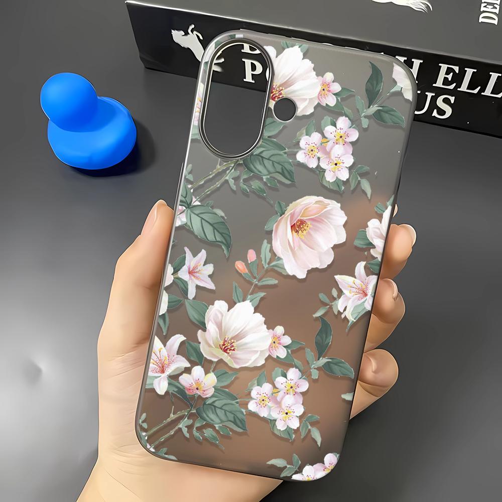 Phone Case For Iphone 15 Plus 17 Air 16 13 14 12 11 Pro Max Soft Precise Cut Funda Elegant Flower Scratch Resistant Cover