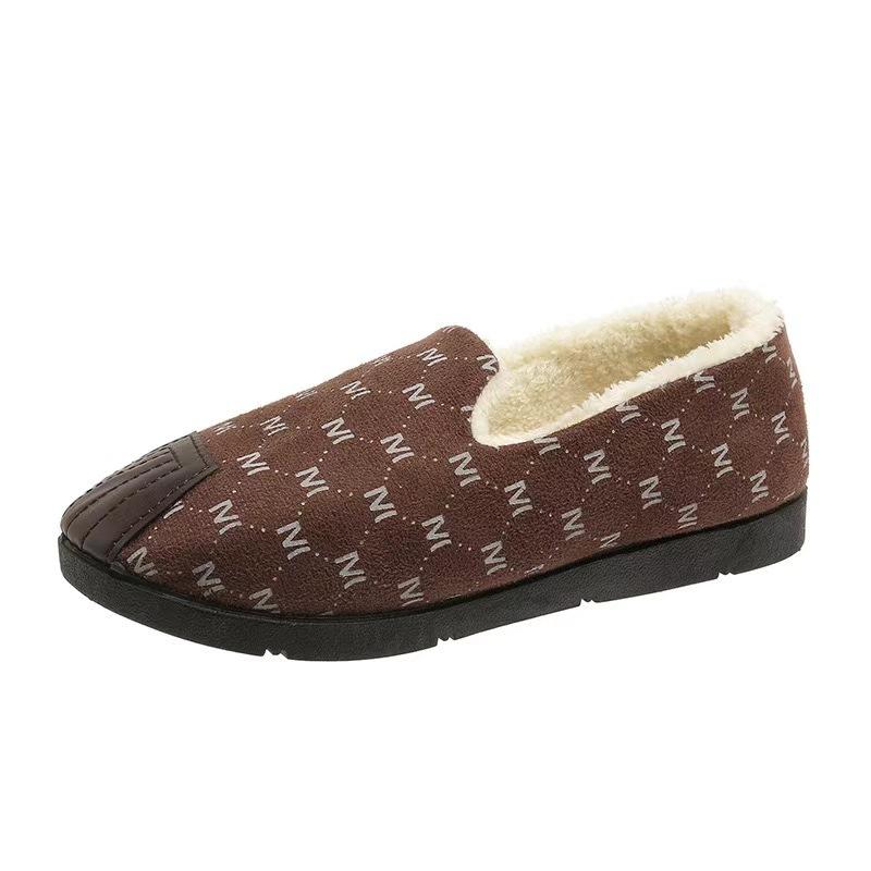 Soft-soled Velvet Beanie Shoes Winter New Warm Fluffy Shoes Lazy One-pedal Casual Women's Cotton Shoes