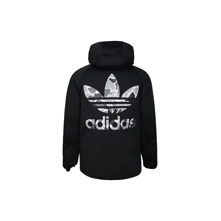 adidas Originals Color Block Reversible Hooded Down Jacket Men Outerwear Black DP8551