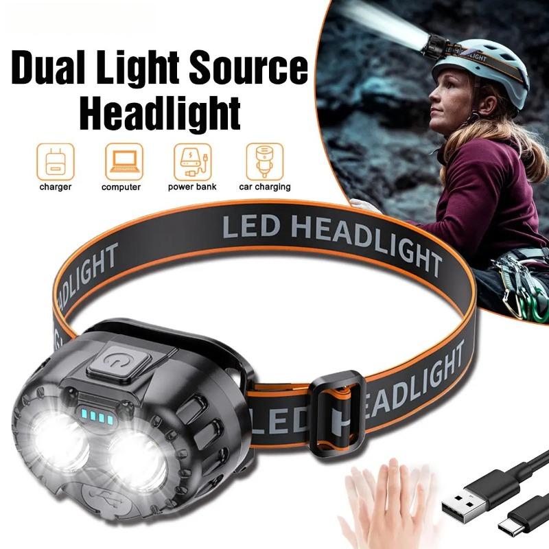 Highlight LED Headlight Motion Sensor Emergency Head Flashlight Forehead Flashlight Outdoor Fishing Camping Waterproof Headlamp