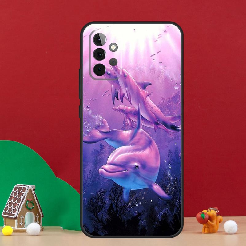 Cute Dolphin Ocean Case For Samsung Galaxy A17 A06 A16 A56 A36 A54 A34 A14 A52 A32 A13 A23 A33 A53 A15 A35 A55
