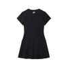 Fila Fusion Culture Minimalist Fashion Color Block Polo Short Sleeve Dress Women Dresses Black T11W432308FBK
