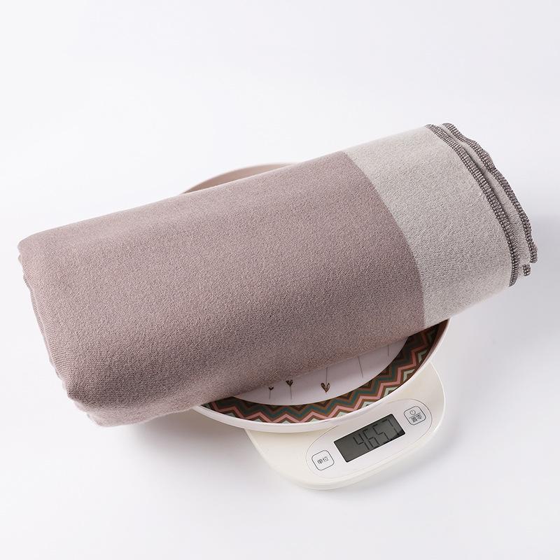 Women's European & American Double-Sided Solid Color Cape Shawl with Striped Edge