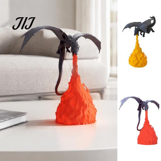 Fine Carving Figurine Dragon Bookshelf Nook Light, Fire-Breathing Fantasy Shelf Decor, LED Modern Interior Ornament Night Lamp for Bedroom Living Room