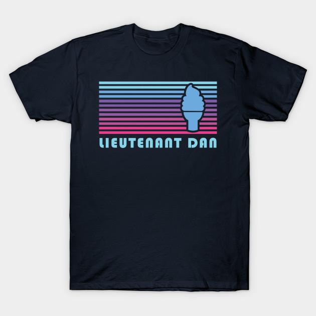 Men Black Print T-shirt Lieutenant Dan Ice Cream Forrest Gump No-Cut Transfer Paper Print Cotton Tshirt 4XL тёмно-синий