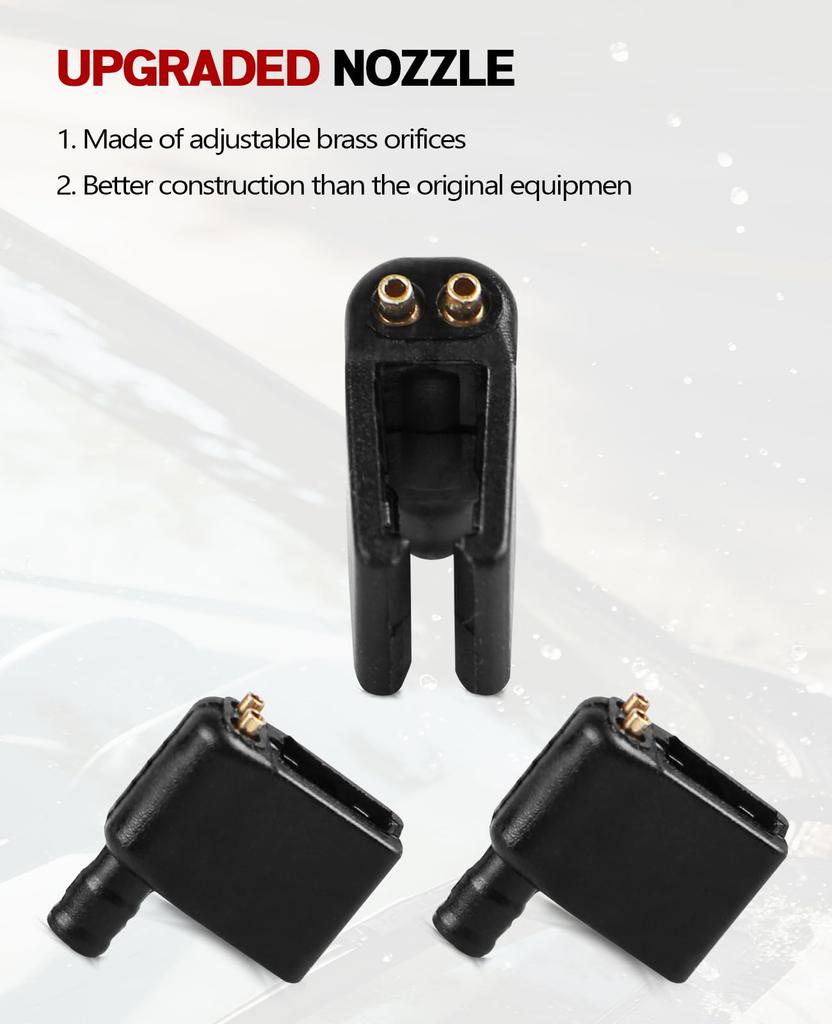 Xislet Upgrade 2er-Pack Zielgerichtete Messing-Scheibenwaschanlage Scheibenwischerarm Düse Ersatz für Mercedes
