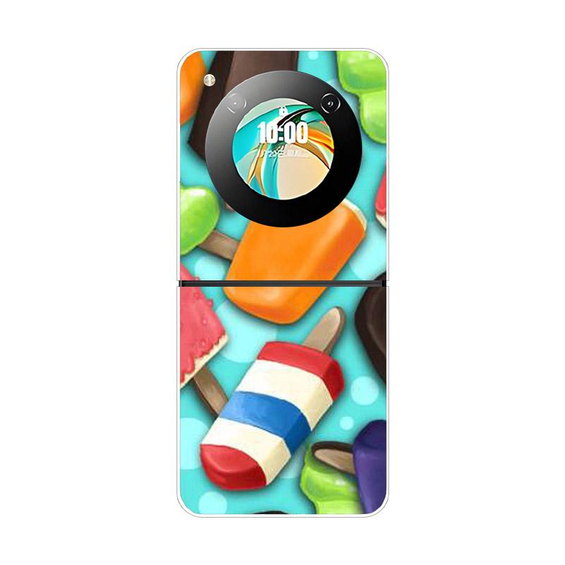 Etui na ZTE Nubia Flip NX724J Modne Malowane Przezroczyste Twarde PC Składane Na ZTE Libero Flip 5G A304ZT Przezroczyste Etui na Telefon Funda