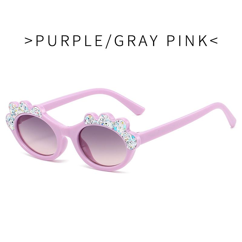 New Kids Sunglasses Round Retro Sweet Diamond Inlaid Boys Girls UV400 Fashion Children Sun Glasses Party Eyewear