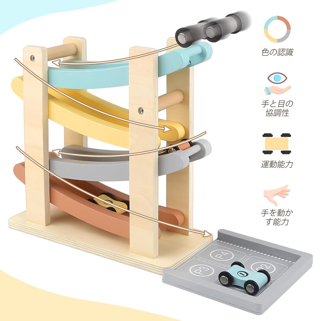 Slope Toy Wooden Toy Car Toy Gift for Boys 1 2 3 4 Years Old Educational Toy Kumikumi Slope Boys Girls 1 2 3 Years Birthday Present Ranking With