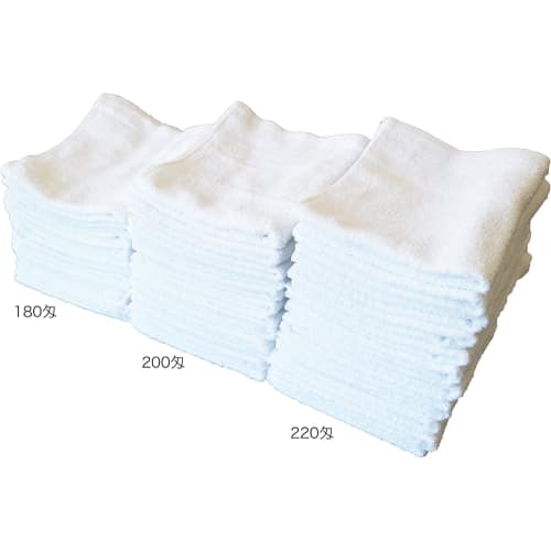Marushin Commercial Face Towels, 12-Piece Set, Thick, White, 100% Cotton, Disposable, for Kitchen Use, Product Code: 0740020400