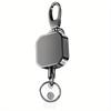 Heavy Duty Retractable Carabiner Keychain Belt Badge Reels Clip Reinforced Steel Wire Cord