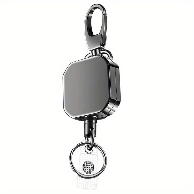 Ambiel Charm Heavy Duty Retractable Carabiner Keychain Belt Badge Reels Clip Reinforced Steel Wire Cord