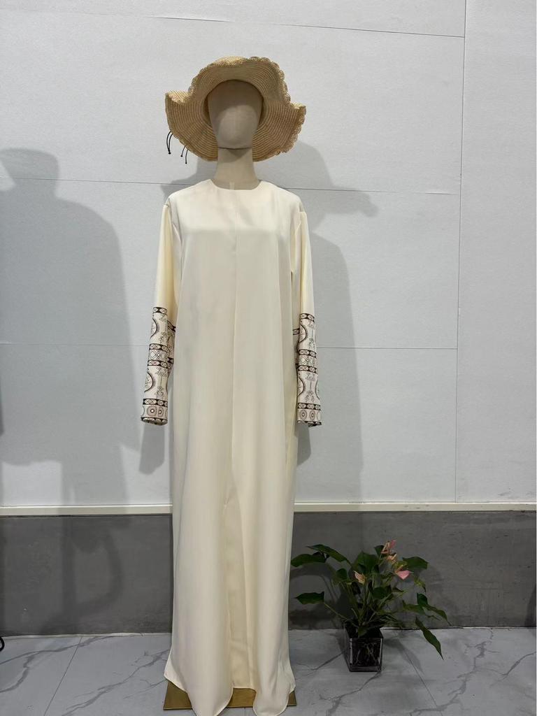 Herbst 2023 Langer Retro-Rock im Bohemian-Stil mit Puffärmeln für Damen