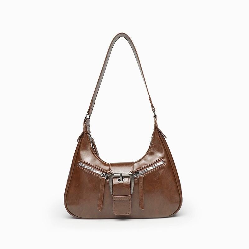 IELGY Ladies One-Shoulder Underarm Bag Retro Motorcycle Cross-Body Crescent Bag