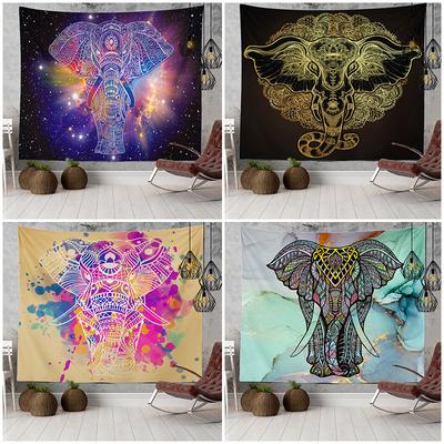 Home Decor Indian Ethnic Tapestry Hanging Elephant Digital Printing Tapestry Living Room Background Cloth Beach Towel