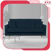 Sofa Bed Rene Sofa Bed with Storage Family Meble Corduroy Navy Blue
