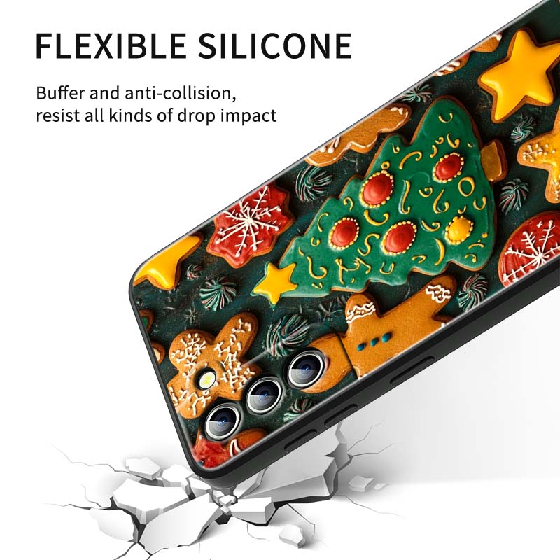 Boîte Cadeau Noël Design Coque de Téléphone Pour Samsung Galaxy S26 S25 S24 S23 S22 S21 S20 Ultra Plus FE 5G Noir TPU Souple