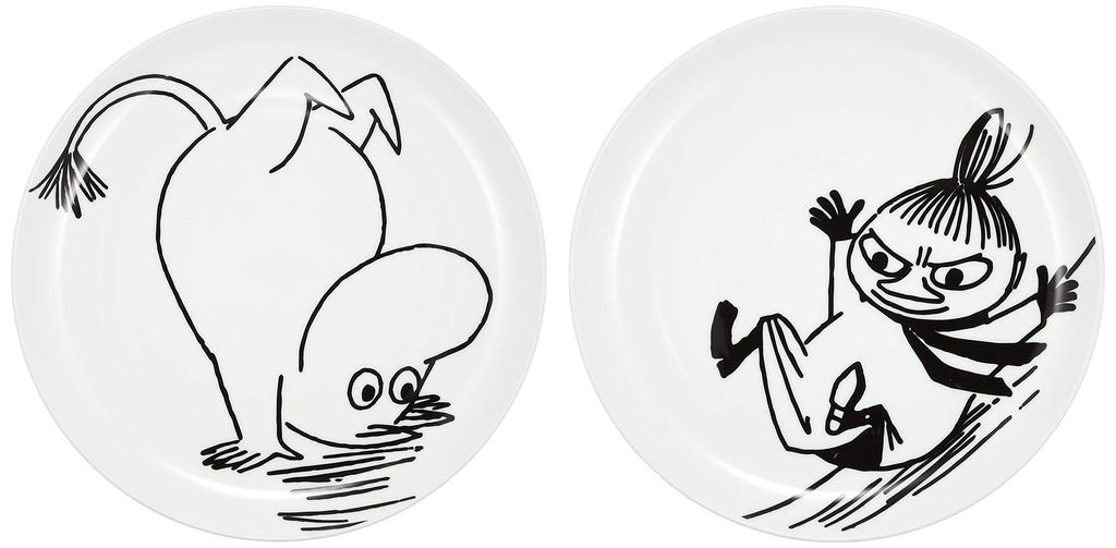 Yamaka Shoten MOOMIN Cake Plate Set Microwave and Dishwasher Safe Moomin Goods Nordic Style Day Gift Tableware Gift Wedding Gift Made in Japan "Bob