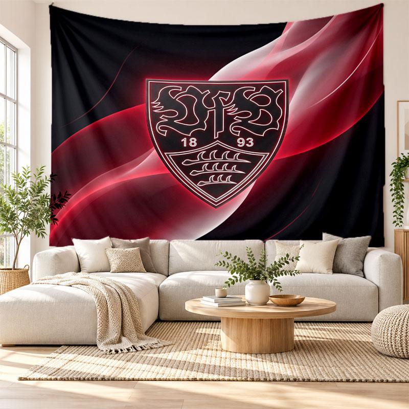 VfB Stuttgart Football Wall Tapestry, Soft Fabric Wall Hanging, Decorative Backdrop For Bedroom Home Wall Art