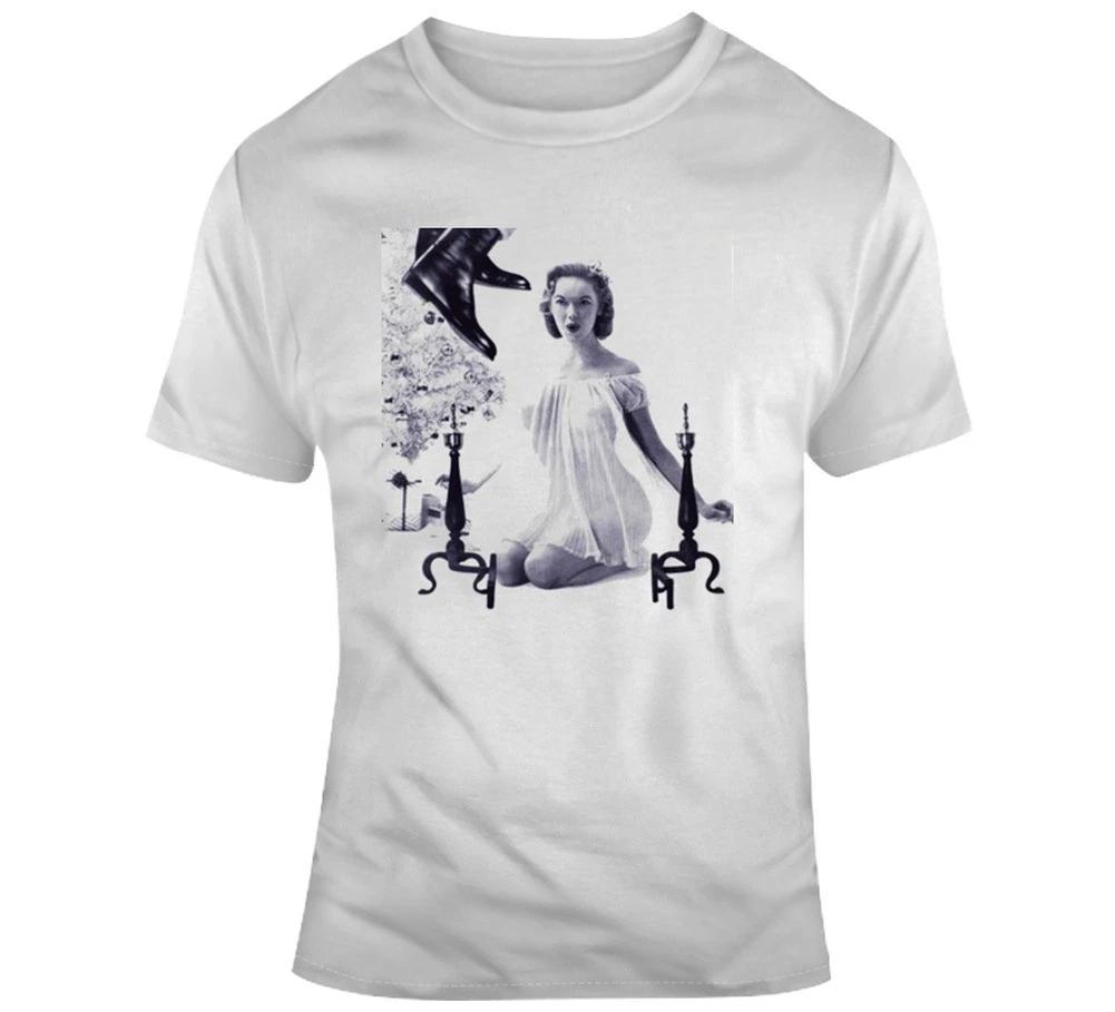 

Белая Ретро Винтажная Рождественская Футболка X-mas Tee Неглиже Санта Пин-ап Реклама Т-образная S M