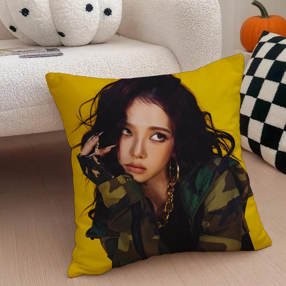 Elegant Korean Beautiful Singer KKarina Cushion Cover Throw Pillow Cover Hidden Button Durable Polyester Chair Cushion