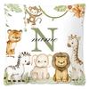 Animal with Name Pillow Case Personalized Pillow Dust Cover Bedroom Kids Wild Party Decoration Pillowcase Birthday Children Gift