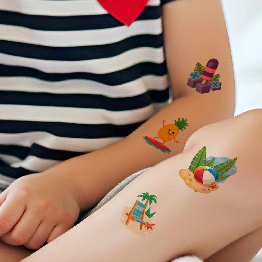 54pcs Temporary Tattoo Temporary Tattoo Stickers Surfboard Guitar Beach Ball For Cheeks Arms Shoulders