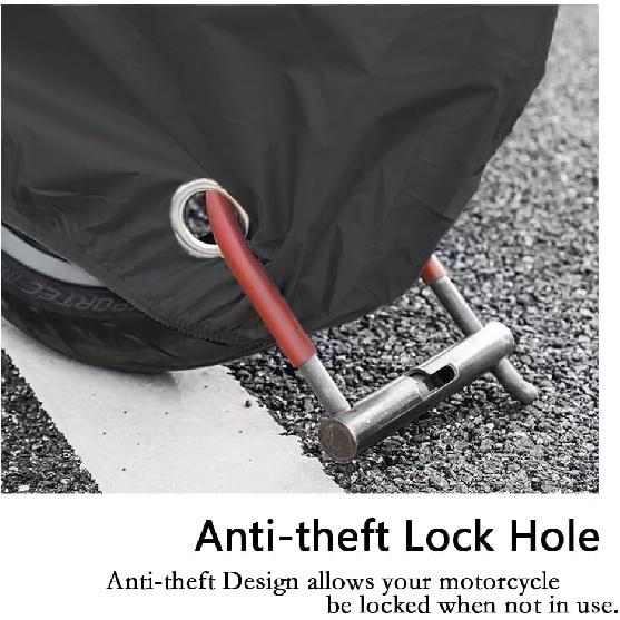 Motorcycle Cover Waterproof, Outdoor Motorbike Cover With Lock-Holes, All Season Protection Motorbike Vehicle Covers Fits Up To 97" Motorcycles, Size