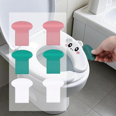6 Pièces Poignées de Levage de Siège de Toilette Outils de Levage Adhésifs Sans Rehausseurs de Couvercle Auto-Adhésion pour la Maison