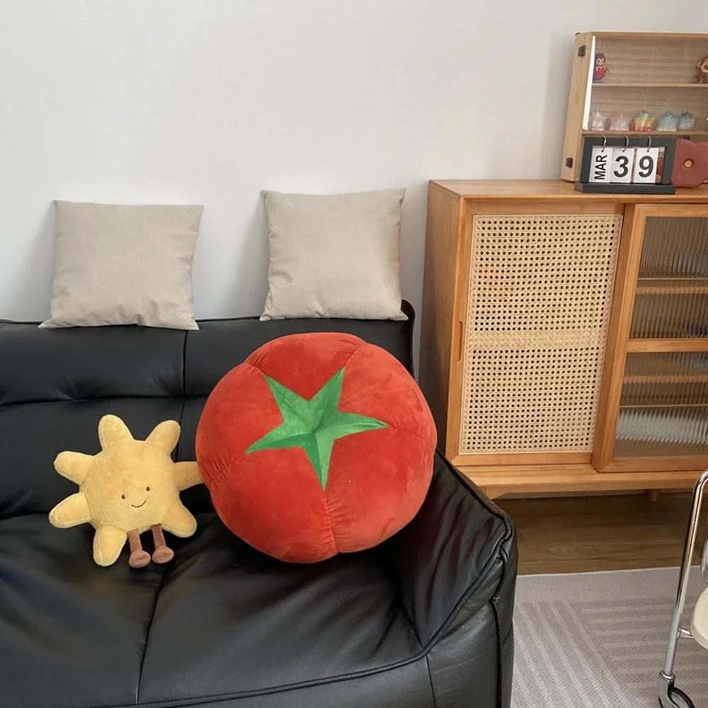 New Vegetable Sofa Bay Window Cushion Bedroom Room Decoration Ins Style Cute Little Ornaments Mushroom Tomato Cushion Pillows