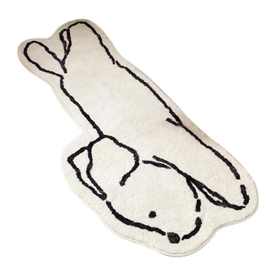 Cartoon Animal Carpet Imitation Cashmere Bedroom Rug Anti-Slip Cat Dog Floor Mat for Living Room Nursery Children's Room