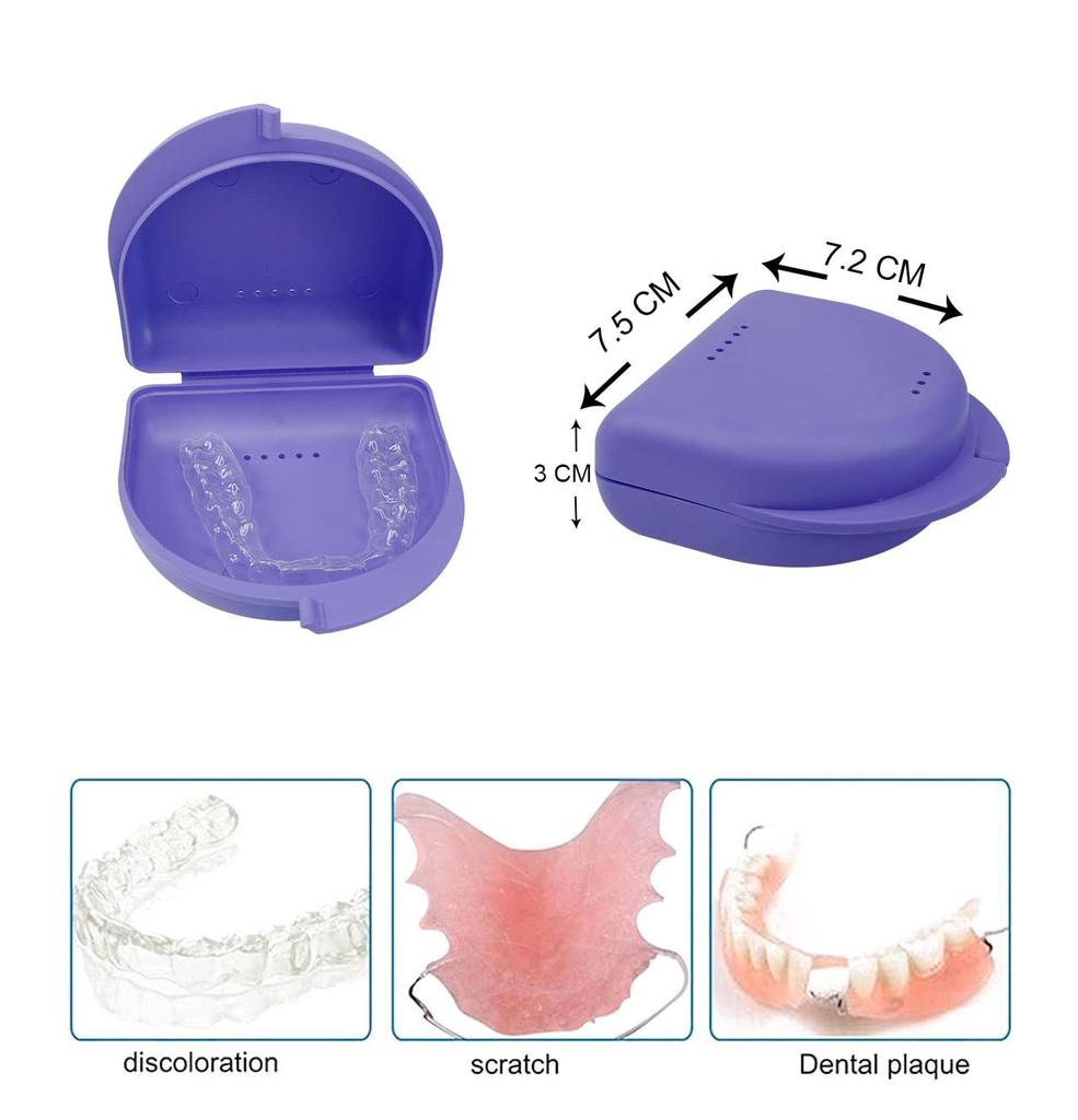 Dentosmile Dental Orthodontic Retainer/Aligner Case/Box/Mouth Guard and Denture Storage In Violet Colour (3)