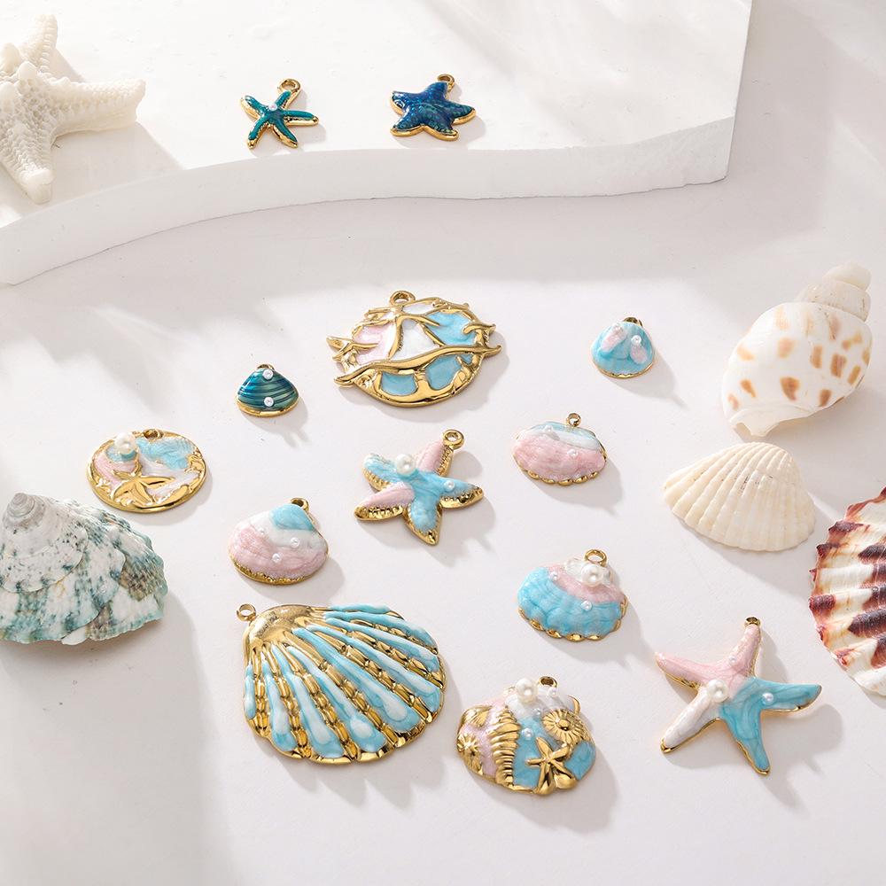 European & American DIY Pendant: Stainless Steel Butterfly, Flower, Starfish with 18K Gold Electroplating