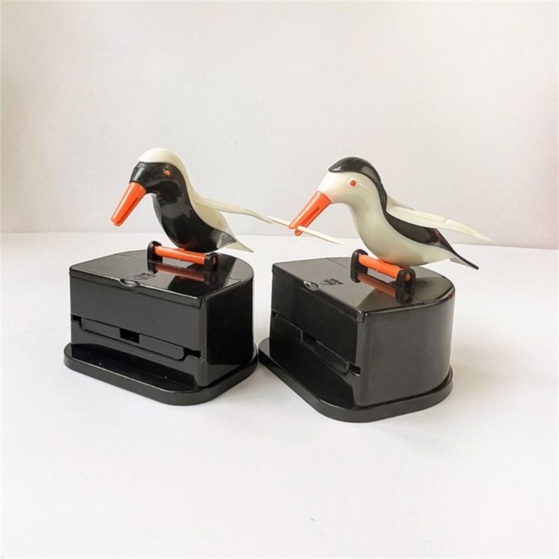 Druck-Zahnstocherspender Niedlicher kleiner Vogel-Zahnstocherhalter Automatischer Zahnstocher-Organizer-Kasten Heimdekorationen