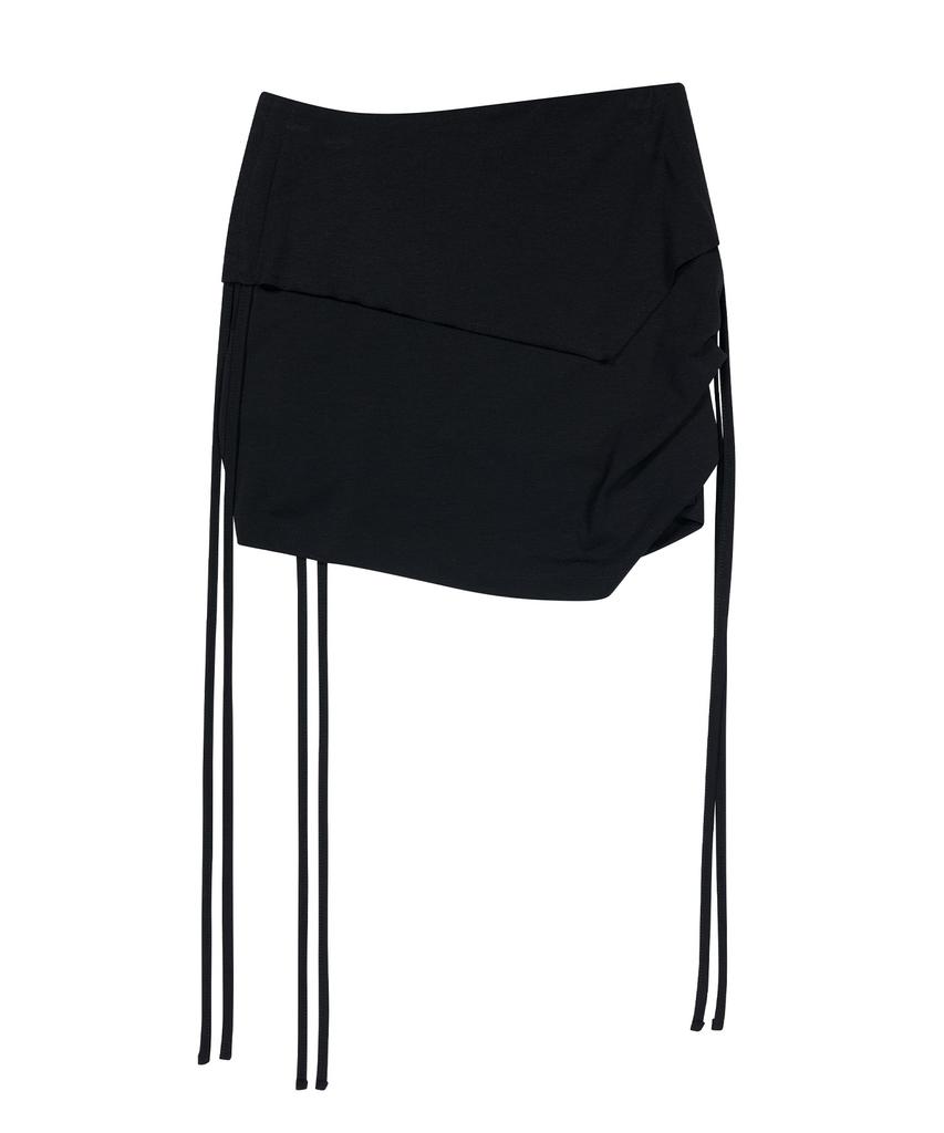 Saendeulig Layered String Mini Skirt_Black