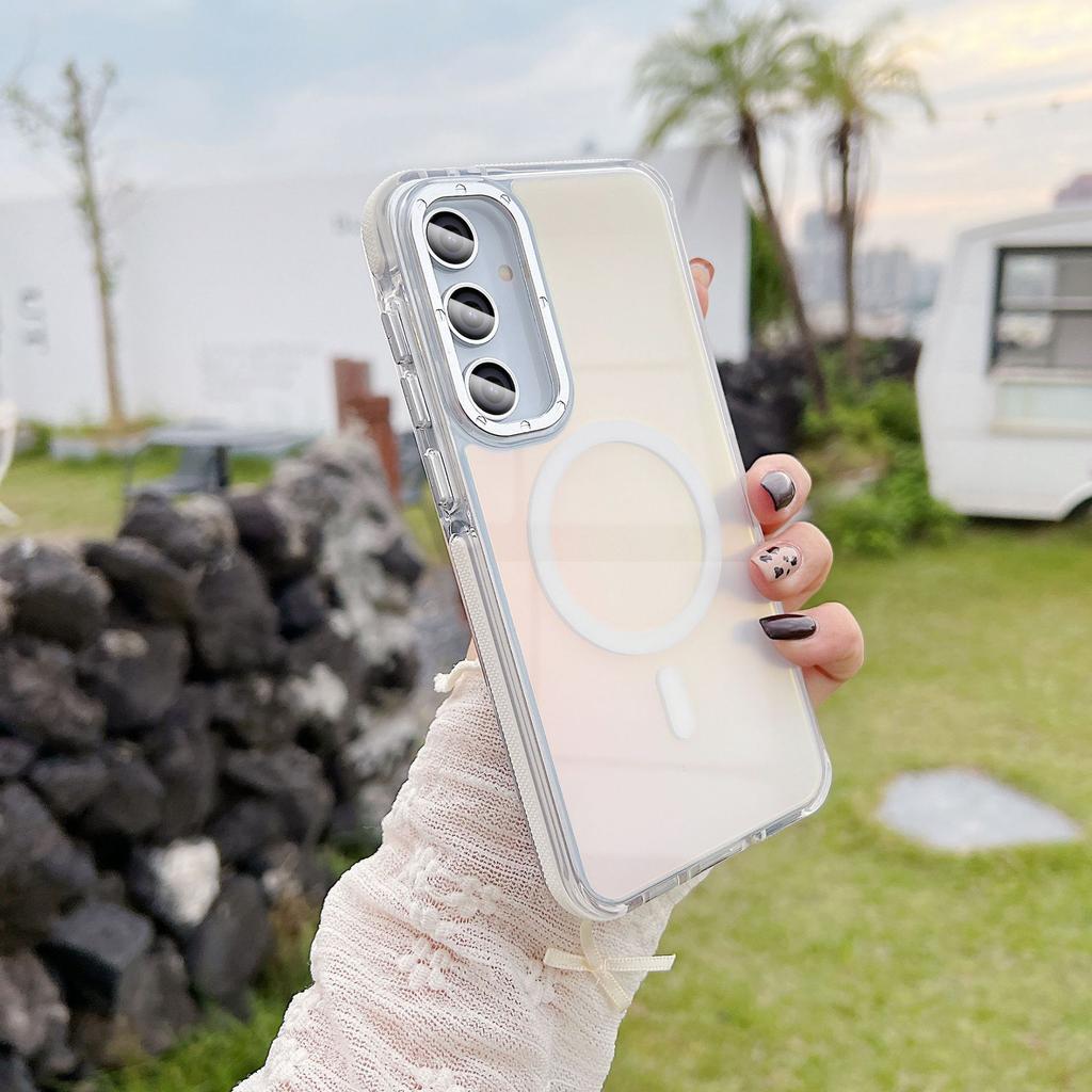 Suitable for Samsung A56 Mobile Phone Case Colorful Hardware Magnetic Absorption A55 A06 Full Inclusive Super Anti-fall