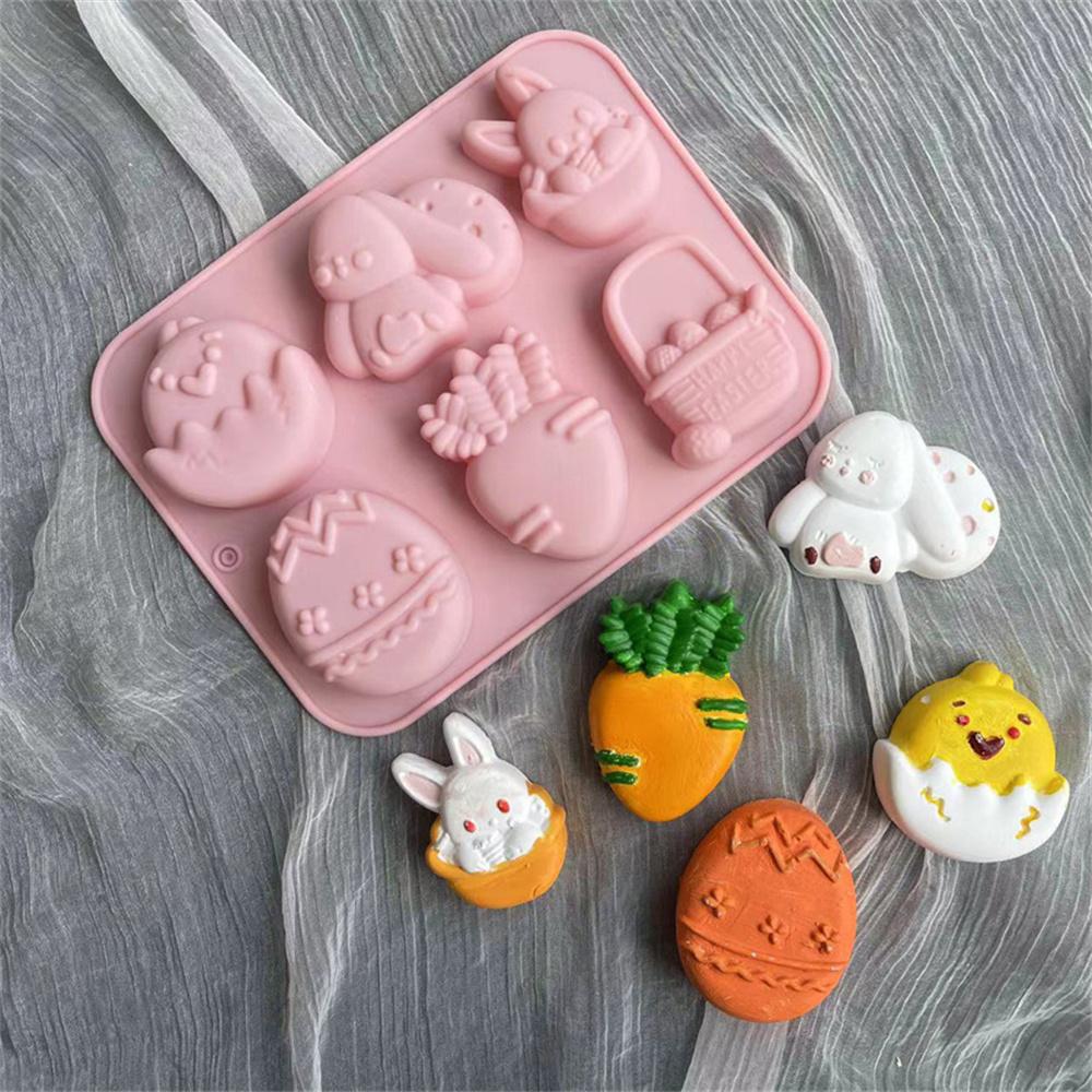 Easter Egg Rabbit Basket Silicone Mold Rabbit Shaped Cake Decorating Tools Bakeware Maker Silicone For Easter Party Home Baking