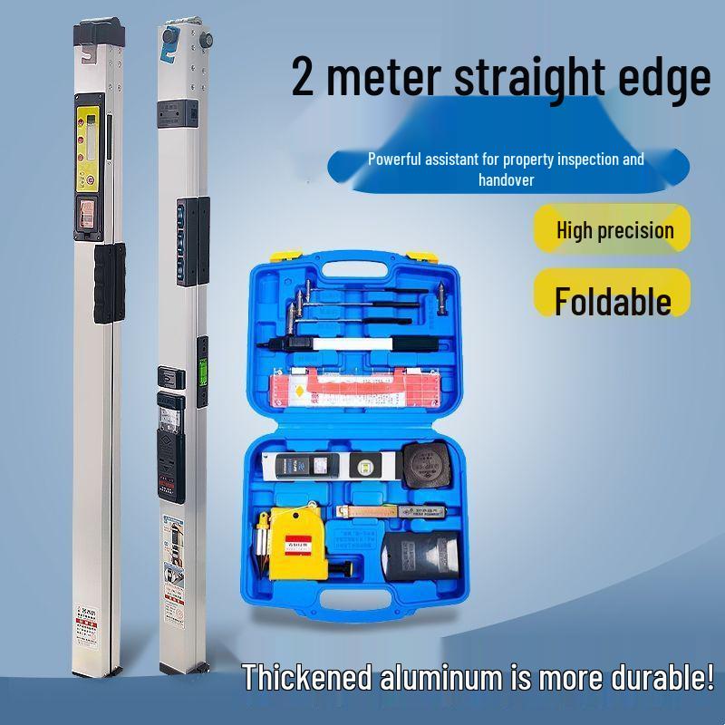 2m Aluminum Alloy Digital Spirit Level - High Precision, Thickened Design for Decoration & House Inspection