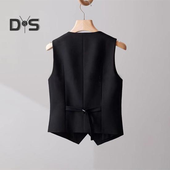 Dámská vesta jednořadá jednořadá, jednořadá, bez rukávů, výstřih do V, úzký střih formální obchodní styl cardigan retro kancelářská svatba banketová vesta