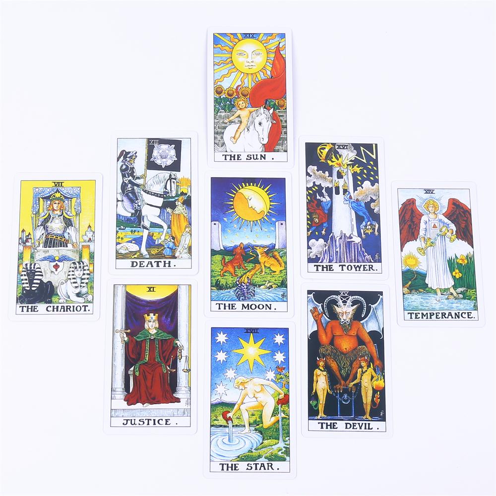 12*7cm A.E. Classic Tarot Deck In Sliding Rigid Gift Box 78 Pcs Original Tarot Cards with Guidebook and Drawstring Pouch