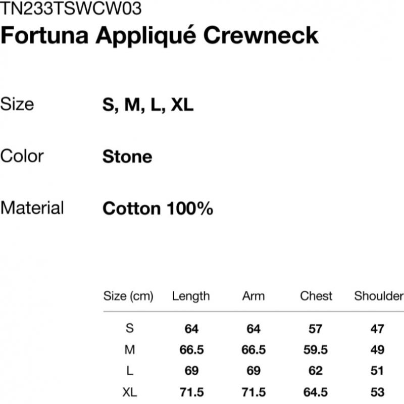Thisisneverthat Fortuna Applique Crewneck Stone