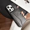 Apple 16 Solid Color Card Holder Stand Business Phone Case with Full Coverage and Side Card Slot
