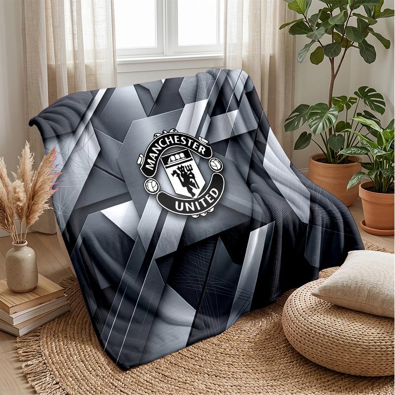 Manchester United Theme Blanket Soft Flannel Blanket Plush Throw Blanket Cozy Sofa Bed Blanket for Home Decor