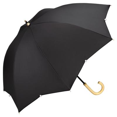 Sun Umbrella Shade Dome Parasol Pearl Black Rate UV Cut Rate Heat Shielding For Both Sunny and Rainy Long Umbrella 55cm Ribs Commuting To Work or