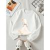 European sizes Kids' Crewneck Sweatshirt White Duck with Bow Tie Pattern , Sportswear And Casual Wear, Soft And Comfortable, Children's Clothing