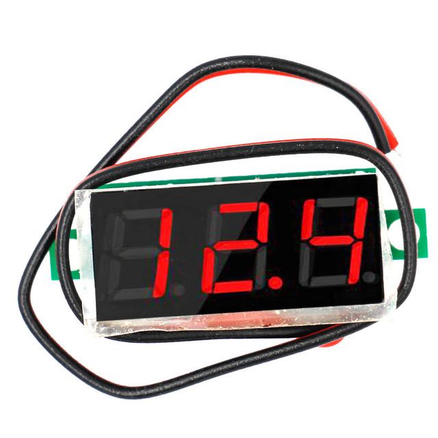 

V Series Voltmeter 0.28” 2-Wire Voltmeter DC 2.4V-30V Voltimetro Volt Tester Gauge Voltage Meter for Motorcycle Car червоний
